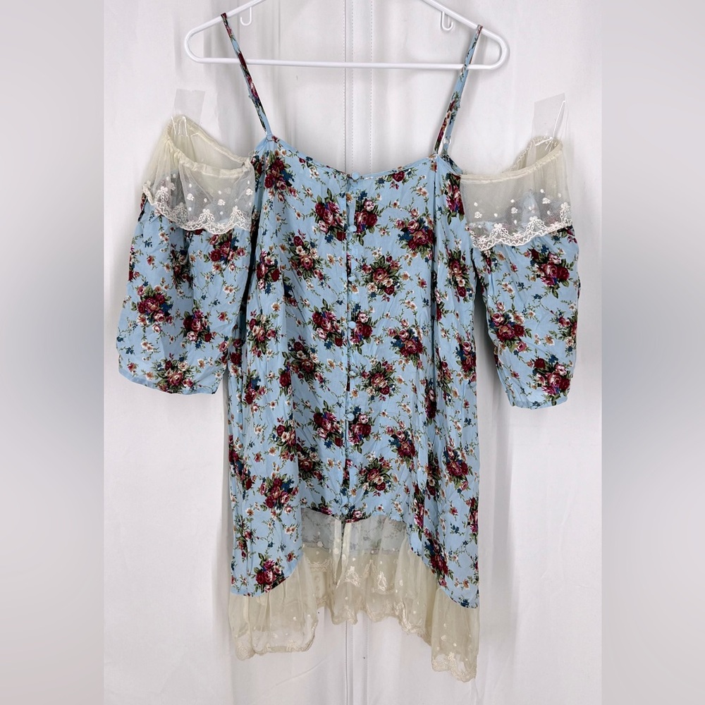 Tassels N Lace Bare Shoulder Hi-Low Blouse